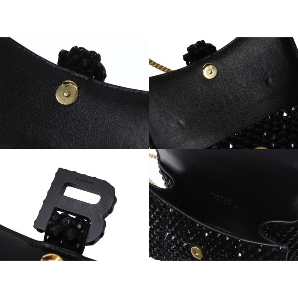 Balenciaga Couture Hourglass Black XS Paris Handbag Crystals Swarovski - Picture 7 of 9